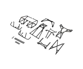 Losi Cage Set, Complete, Black: LMT