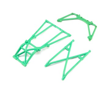 Losi Rear Cage and Hoop Bars, Green: LMT