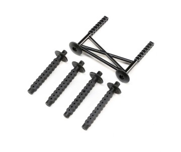 Losi Rear Body Support and Body Posts, Black: LMT