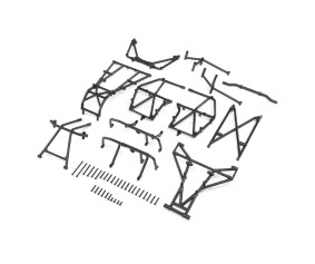 Losi Cage Set Complete, Black: LMT Mega