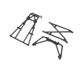 Losi Rear Cage & Hoop Bar, Black: LMT Mega