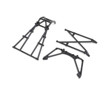Losi Rear Cage & Hoop Bar, Black: LMT Mega