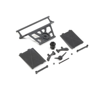 Losi Cage Rear, Tower Supports,Mud Guards: Super Rock Rey