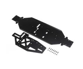 Losi Chassis w/Brace Plate, 4mm, Black: DBXL 2.0
