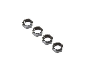 Losi Wheel Nut, Black (4): Super Baja Rey