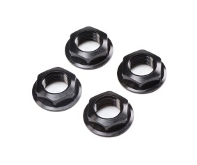 Losi 17mm Flanged Wheel Nut, Black (4): Super Rock Rey