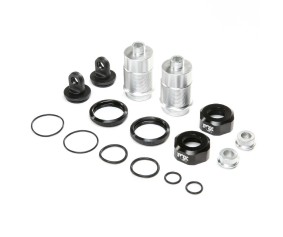 Losi Shock Body Set, Silver, FOX Caps (2): DBXL-E 2.0
