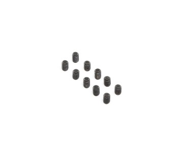 Losi Set Screws, Steel, Black Oxide, Flat Point, M4 x 6mm (10)
