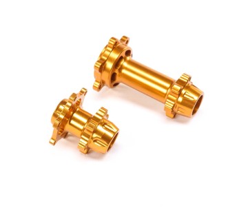 Losi Aluminum Hub Set, Machined, Gold: PM-MX
