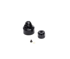 Losi Shock Cap Set, Aluminum, Black: PM-MX