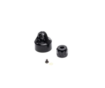 Losi Shock Cap Set, Aluminum, Black: PM-MX