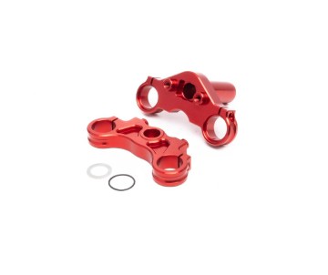 Losi Aluminum Triple Clamp Set, Red: PM-MX