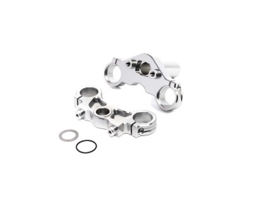 Losi Aluminum Triple Clamp Set, Silver: PM-MX
