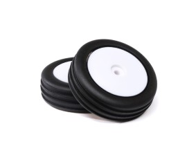 Losi Wide Body Rib, Front, Mounted Tires, White (2): Mini B