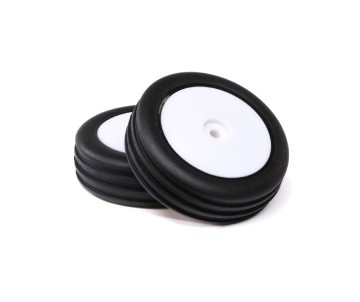 Losi Wide Body Rib, Front, Mounted Tires, White (2): Mini B