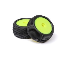 Losi Big Shot, Rear, Mounted Tires, Yellow (2): Mini B