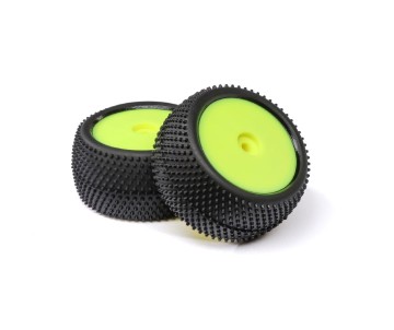 Losi Big Shot, Rear, Mounted Tires, Yellow (2): Mini B