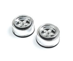 Losi Rear Wheel, Chrome (2): 22S Drag