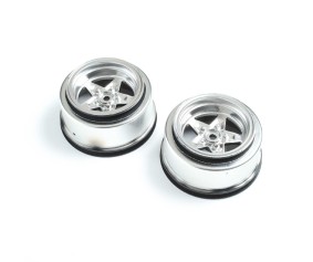 Losi Rear Wheel, Satin Chrome (2): 22S Drag
