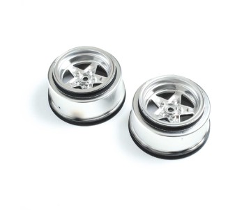 Losi Rear Wheel, Satin Chrome (2): 22S Drag