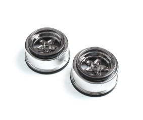 Losi Rear Wheel, Black Chrome (2): 22S Drag