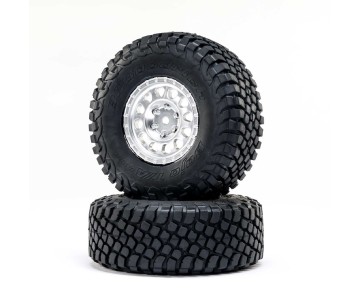 Losi BFG KR3 2.2/3.0 Tire, on Silver Wheels, 12mm Hex (Front/Rear)(2): BR 2.0