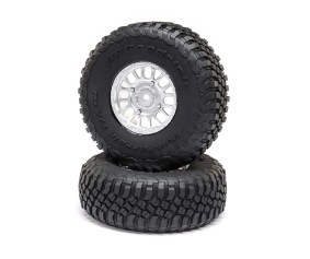 Losi BFG KM3 2.2/3.0 Tires, on Silver Wheels, 12mm Hex (Front/Rear)(2): RZR Rey