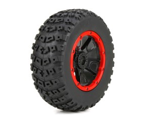 Losi 4.75 Left & Right Tire (1ea), on Black Wheels, 24mm Hex (Front/Rear, Left/Right)(2): DB XL