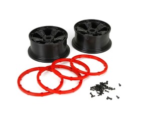 Losi 4.75 Wheel/Beadlock, 24mm Hex, Black (Front/Rear)(2): DB XL
