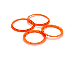 Losi Beadlock Set, Inner & Outer Flour Orange (2): 5T