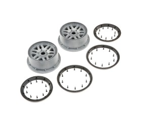 Losi 4.75 Wheel & Beadlock Set, Grey (2): 5ive-T 2.0