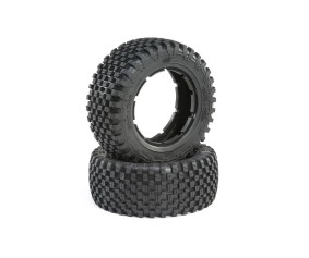 Losi 4.75 Wheel and Beadlock Firm Tire Set, 24mm Hex, Grey (Front/Rear)(2): 5ive-T 2.0