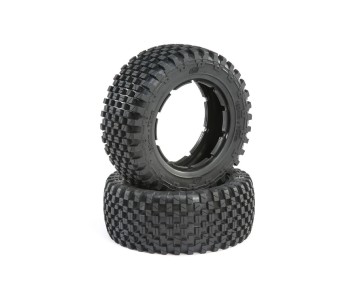 Losi 4.75 Wheel and Beadlock Firm Tire Set, 24mm Hex, Grey (Front/Rear)(2): 5ive-T 2.0