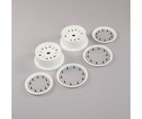 Losi 4.75 Wheel & Beadlock Set, 24mm Hex, White (Front/Rear) (2): 5ive-T 2.0