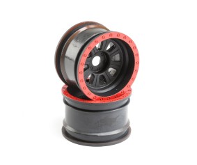 Losi 3.6 Wheel, 20mm Hex, Black (Front/Rear) (2): Super Rock Rey