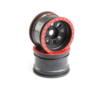Losi 3.6 Wheel, 20mm Hex, Black (Front/Rear) (2): Super Rock Rey