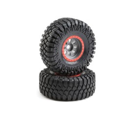 Losi 3.6 Maxxis Creepy Crawler Tire, on Silver Wheels, 20mm Hex (Front/Rear)(2): SuperRockRey