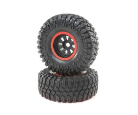 Losi 3.6 Maxxis Creepy Crawler Tire, on Black Wheels (Front/Rear)(2): Super Rock Rey