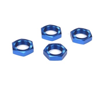 Losi Wheel Nuts, Blue Anodized (4): 5IVE-T, MINI WRC