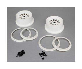 Losi 1/5 Wheel & Beadlock Set, 24mm Hex, White (2), 5T
