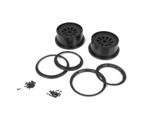 Losi 1/5 Wheel & Beadlock Set, 24mm Hex, Black (2), 5T