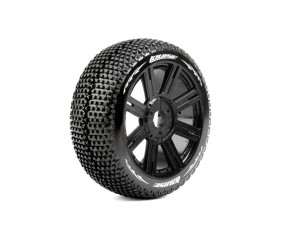 Louise R/C B-Turbo 1/8 Buggy (Soft Compound) 17mm Hex on Spoke / Black Wheels (front/rear)(2)