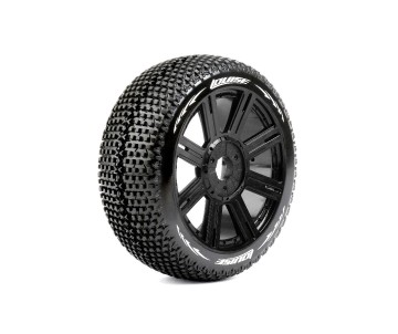 Louise R/C B-Turbo 1/8 Buggy (Soft Compound) 17mm Hex on Spoke / Black Wheels (front/rear)(2)