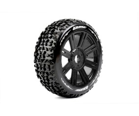 Louise R/C B-Mazinger 1/8 Buggy (Soft Compound) 17mm Hex on Spoke / Black Wheels (front/rear) (2)