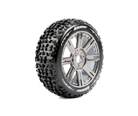 Louise R/C B-Mazinger 1/8 Buggy (Soft Compound) 17mm Hex on Spoke / Chrome Black Wheels (front/rear) (2)