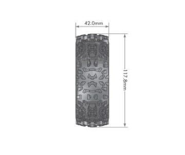 Louise R/C B-Pioneer 1/8 Buggy (Soft Compound) 17mm Hex on Spoke/Black Wheels (front/rear) (2)
