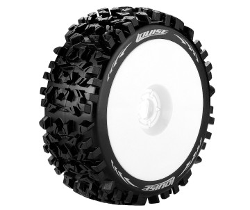 Louise R/C B-Pioneer 1/8 Buggy (Soft Compound) 17mm Hex on White Wheels (front/rear) (2)