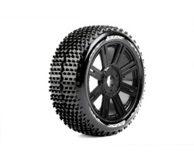 Louise R/C B-Hornet 1/8 Buggy (Soft Compound) 17mm Hex on Spoke / Black Wheels (front/rear) (2)
