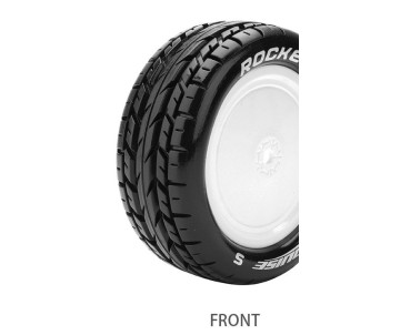 Louise R/C E-Rocket 1/10 Buggy (Soft Compound) 12mm Kyosho Hex on White Wheels (front, 4WD) (2)