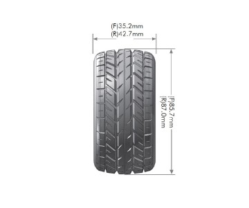 Louise R/C E-Rocket 1/10 Buggy (Soft Compound) 12mm Kyosho Hex on White Wheels (front, 4WD) (2)